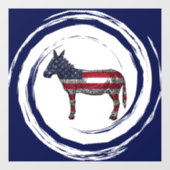 Patriotic Red White Blue Donkey Fensteraufkleber (Blatt)