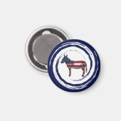 Patriotic Red White Blue Donkey Magnet (Vorderseite/Rückseite)