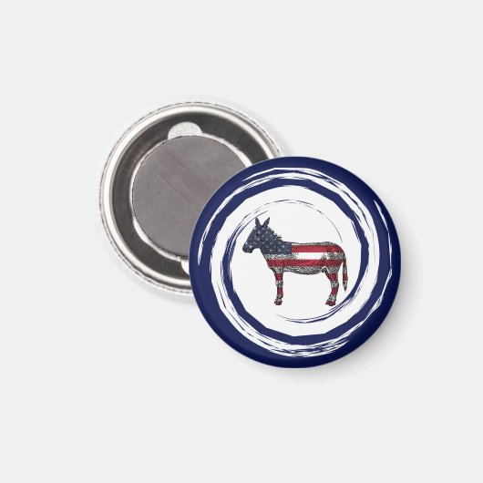 Patriotic Red White Blue Donkey Magnet (Vorderseite/Rückseite)