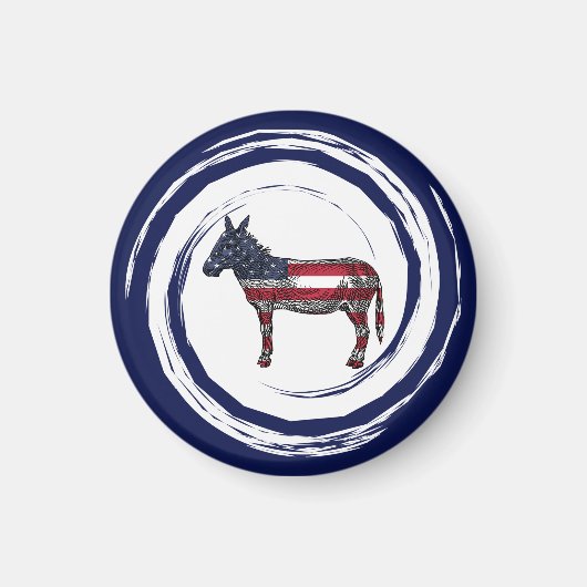 Patriotic Red White Blue Donkey Magnet (Vorne)