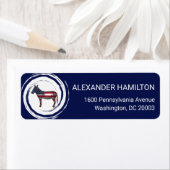 Patriotic Red White Blue Donkey Return Address (Insitu)