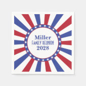 Patriotic Red White Blue Family Wiedersehen Serviette (Vorderseite)