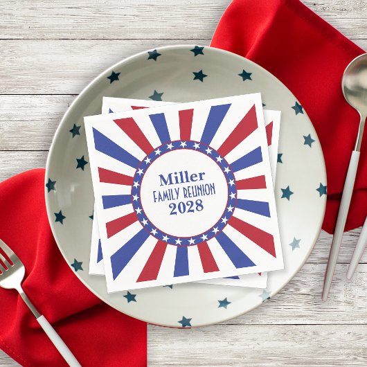Patriotic Red White Blue Family Wiedersehen Serviette