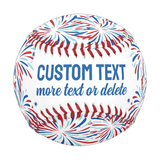 Patriotic Red White Blue Fireworks 4. Juli Custom Baseball (Rückseite)