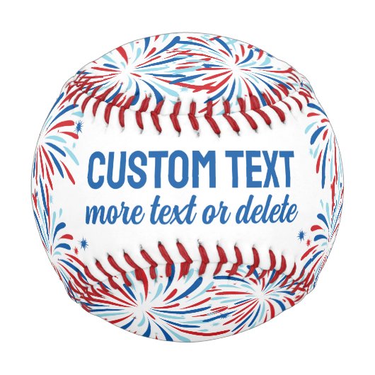 Patriotic Red White Blue Fireworks 4. Juli Custom Baseball (Vorderseite)