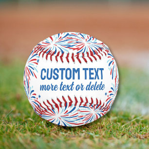 Patriotic Red White Blue Fireworks 4. Juli Custom Baseball