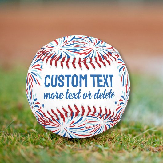 Patriotic Red White Blue Fireworks 4. Juli Custom Baseball