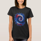 Patriotic, red white blue fractal  spiral abstract T-Shirt (Vorderseite)