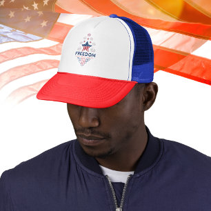 Patriotic Red White Blue Freedom USA Flag Star Truckerkappe