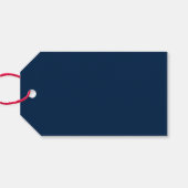 Patriotic Red White Blue Frohe Weihnachts-Foto Geschenkanhänger (Rückseite Horizontal)