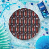 Patriotic Red White Blue Geometric Pattern Pappteller (Party)
