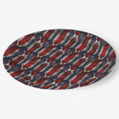 Patriotic Red White Blue Geometric Pattern Pappteller (Schrägansicht)