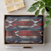 Patriotic Red White Blue Geometric Pattern Seidenpapier (Geschenk)