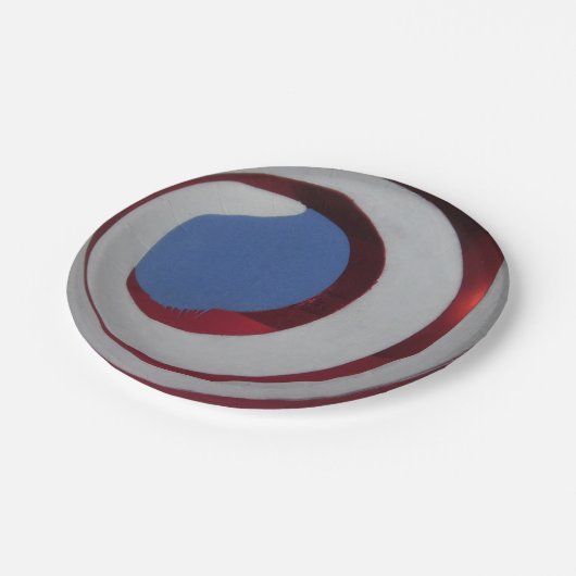 Patriotic Red White Blue Glass Weihnachtsball Pappteller (Schrägansicht)