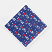PATRIOTIC RED WHITE BLUE I LIEBE USA PATTERN SERVIETTE (Ecke)