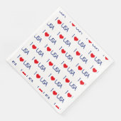 PATRIOTIC RED WHITE BLUE I LIEBE USA PATTERN SERVIETTE (Ecke)