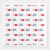 PATRIOTIC RED WHITE BLUE I LIEBE USA PATTERN SERVIETTE (Vorderseite)