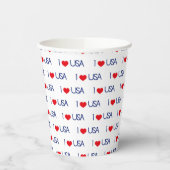 PATRIOTIC RED WHITE BLUE I LIEBE USA PATTERS PAPPBECHER (Links)
