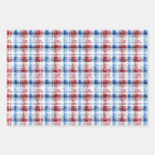 Patriotic Red White Blue Kariert Ergänzendes Set Geschenkpapier Set (Vorderseite 3)