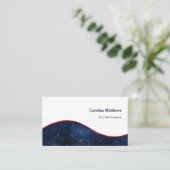 Patriotic Red White Blue Logo Wave Visitenkarte (Stehend Vorderseite)