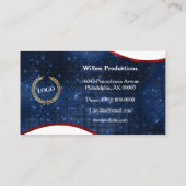 Patriotic Red White Blue Logo Wave Visitenkarte (Rückseite)