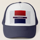 Patriotic Red White & Blue mit Stars Trucker Ha Truckerkappe (Vorderseite)
