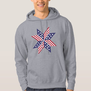 Patriotic Red White Blue Native Stars Streifen Hoodie
