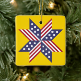 Patriotic Red White Blue Native Stars Streifen Keramikornament
