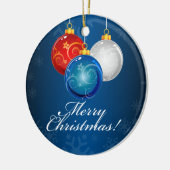 Patriotic Red White Blue Ornaments Frohe Weihnacht Keramikornament (Links)