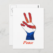 Patriotic Red White Blue Peace Schilder Hand Postk Postkarte (Vorne/Hinten)