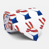 Patriotic Red White Blue Peace Sign Hand Neckties Krawatte (Gerollt)