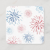 Patriotic Red White Blue QR Code Wedding RSVP Begleitkarte (Rückseite)