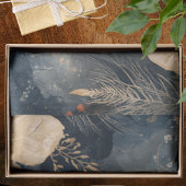 Patriotic Red White Blue Rooster Flowers Leaves Seidenpapier