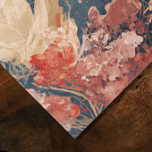 Patriotic Red White Blue Rooster Flowers Leaves Seidenpapier