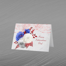 Patriotic Red White Blue Rose Bouquet