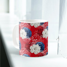 Patriotic Red White Blue Rose Kaffeetasse