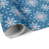 Patriotic Red White Blue Snowflake Weihnachtswrap Geschenkpapier (Rolleneckpunkt)