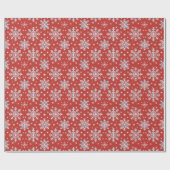 Patriotic Red White Blue Snowflake Weihnachtswrap Geschenkpapier (Flach)