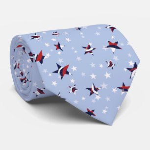 Patriotic Red White Blue Spangled Banner Stars Krawatte