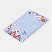 Patriotic Red White Blue Spangled Banner Stars Post-it Klebezettel (angewinkelt)