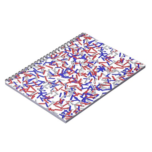 Patriotic Red White Blue Sprinkles Notizblock (Linke Seite)
