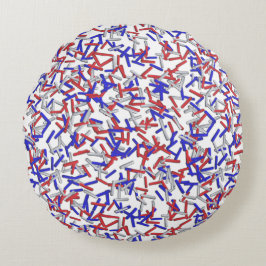 Patriotic Red White Blue Sprinkles Rundes Kissen