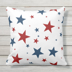 Patriotic Red White Blue Star Muster Kissen