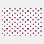 Patriotic Red White Blue Stars American Geschenkpapier Set (Vorderseite 3)