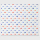 Patriotic Red White & Blue Stars  Geschenkpapier (Flach)