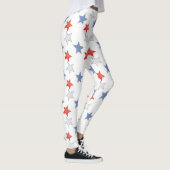 Patriotic Red White Blue Stars Leggings (Rechts)
