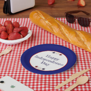Patriotic Red White Blue Stars Pappteller