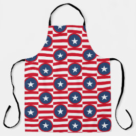 PATRIOTIC RED WHITE BLUE STARS & PATTERNS SCHÜRZE