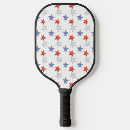 Patriotic Red White Blue Stars Pickleball Schläger