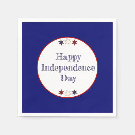 Patriotic Red White Blue Stars Serviette